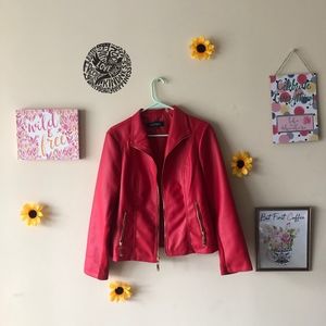 Ellen Tracy Red Leather Jacket